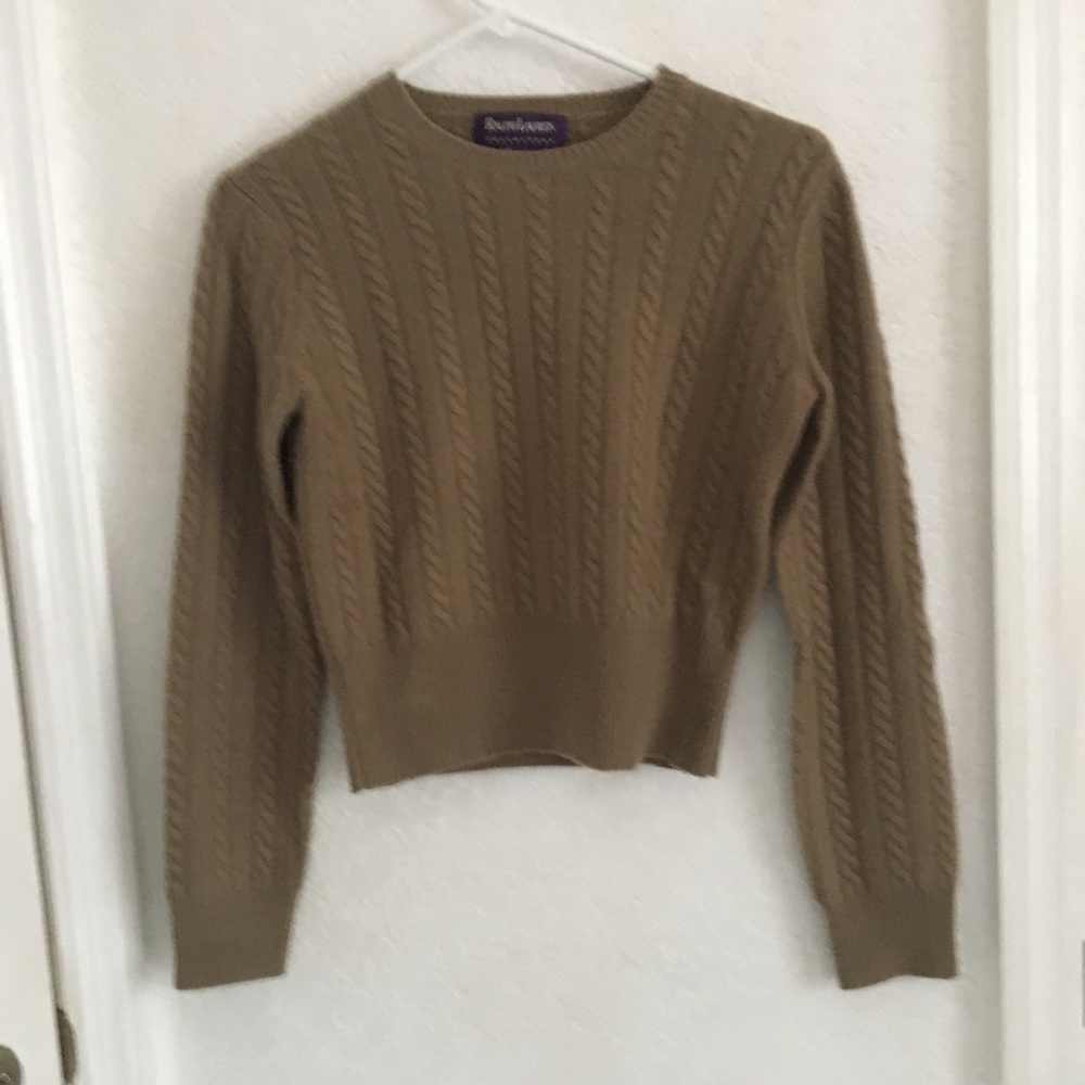 SO SOFT VINTAGE RALPH LAUREN BROWN KNIT SWEATER